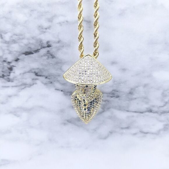 🚨20"Rope Chain + 14K Gold Finish CZ Raiden - Picture 11 of 11